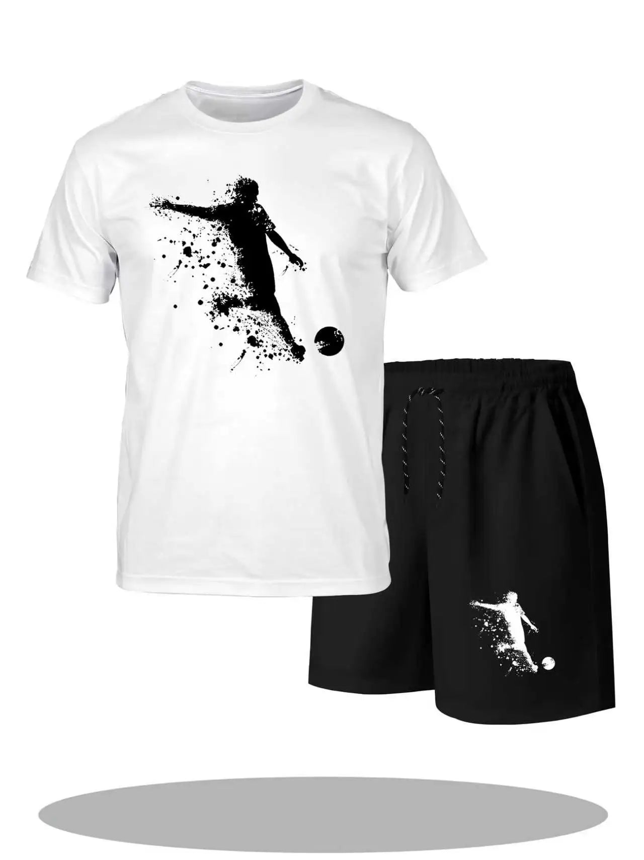 Men's Tracksuit 2 Piece O-neck Short Sleeve Shirt Shorts Set Men's Running Suit Plus Size T shirts Man Clothing Summer T-shirt