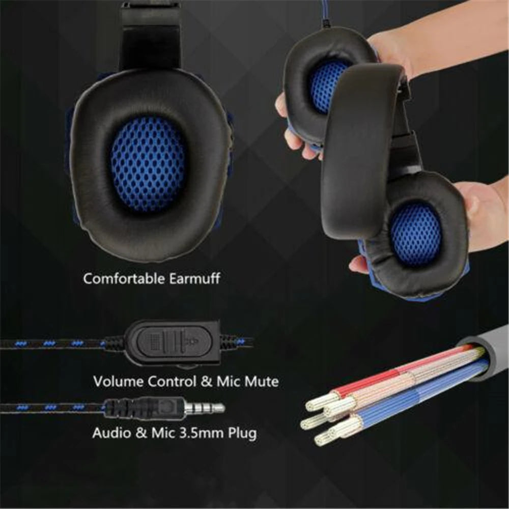 3.5mm Gaming Wired Gaming Headphones With 120° Adjustable HD Microphone For Computer PS4 PS5 Xbox Bass Stereo PC Gaming Headset