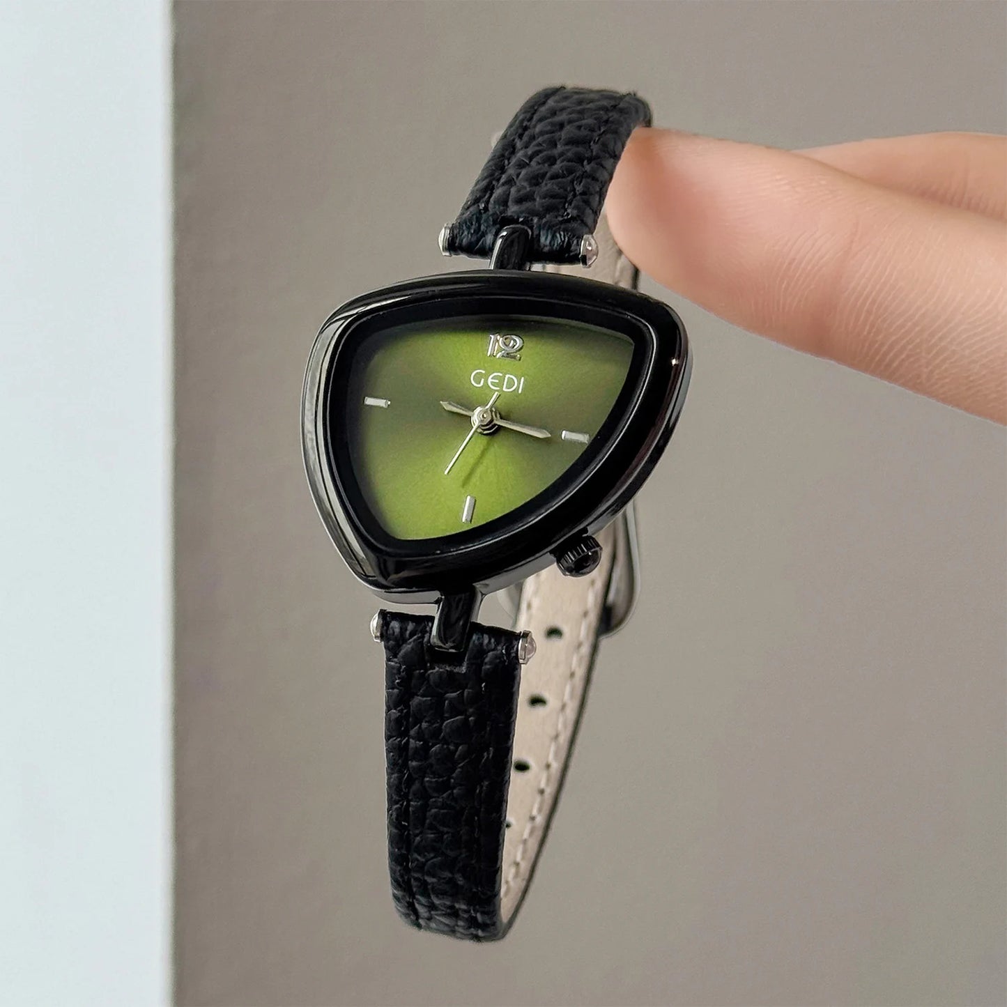 Fashionable Luxury Woman' Watch with Asymmetrical Design, Leather Strap, Small Dial, Quartz Movement - 2025 New Arrival