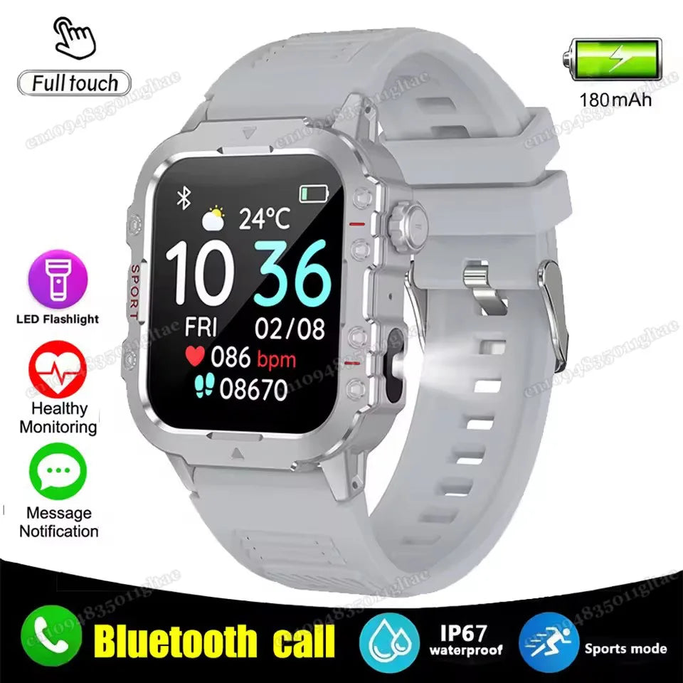 2026 New Military Smart Watch Men IP68 5ATM Outdoor Sports Fitness Tracker Health Monitoring 1.81Inch Bluetooth Calls Smartwatch