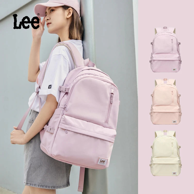 LEE Brand Stylish Unisex Ultralight Oxford School Backpack Man Women 15.6 Inch Laptop School Bag Ladies Pink Red Best Schoolbag
