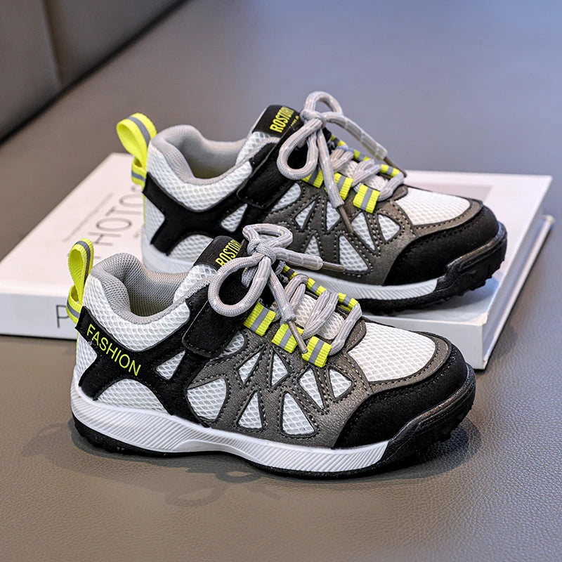 Kids School Sports Shoes Fashion Lightweight Boys Girls Outdoor Sneakers Mesh Breathable Non-slip Children Causal Running Shoes