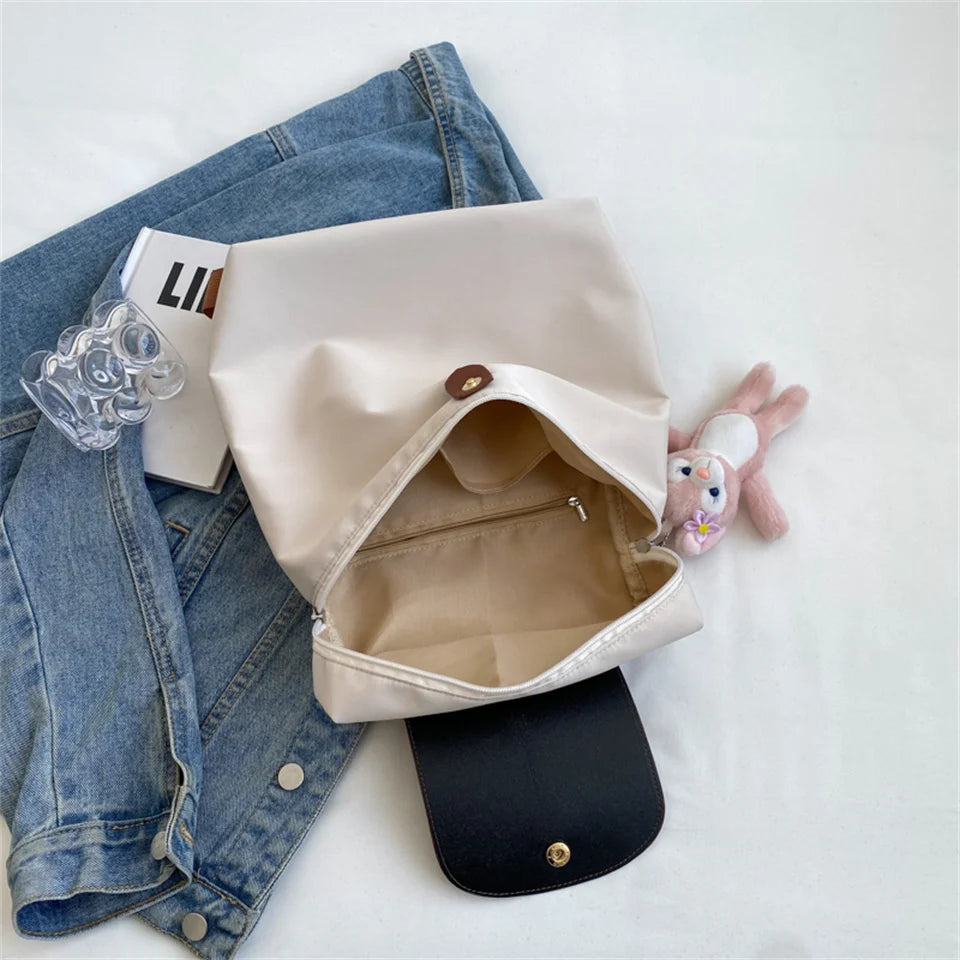 Ladies Fashion Trending Backpack Large Capacity Portable Travel College Student School Bag Female Casual Versatile Shopping Bag