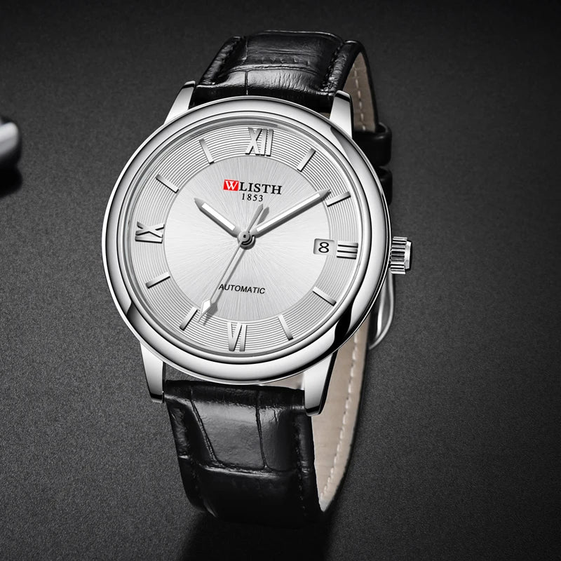 Mens Automatic Watches Luxury Men Dress Mechanical Watch Fashion Waterproo Wrist Automatic Watch Date Leather Strap
