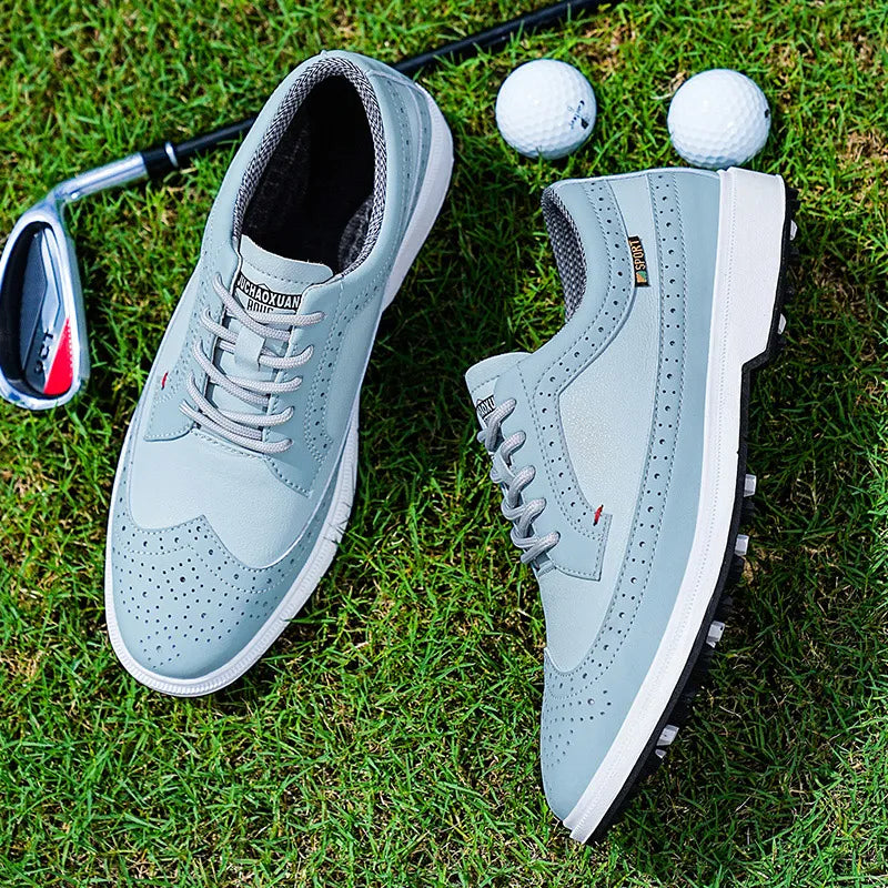 Golf Sports Shoes Men Waterproof high-Quality Leather Golf Competition Sports Shoes Formal Shoes Golf Course Men Training Shoes