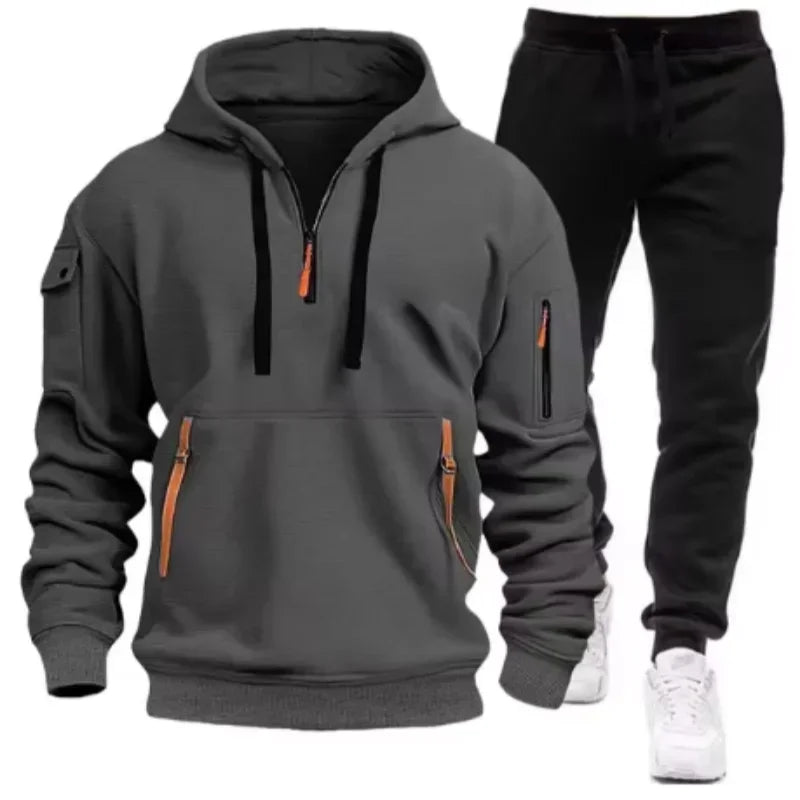 Men Pullover Hoodies Sweatpants 2 Pieces Sets Fleece Casual Sweatshirt Sportswear Women Streetwear Trainning Exercise Sweaters