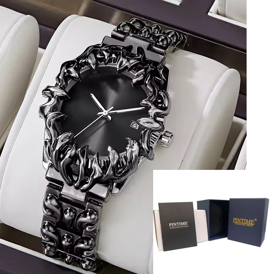Men Wristwatch Classic Retro Claw Alabaster Y2K Watch for Men European American Fashion Cool Alien Advanced Design Quartz Watch