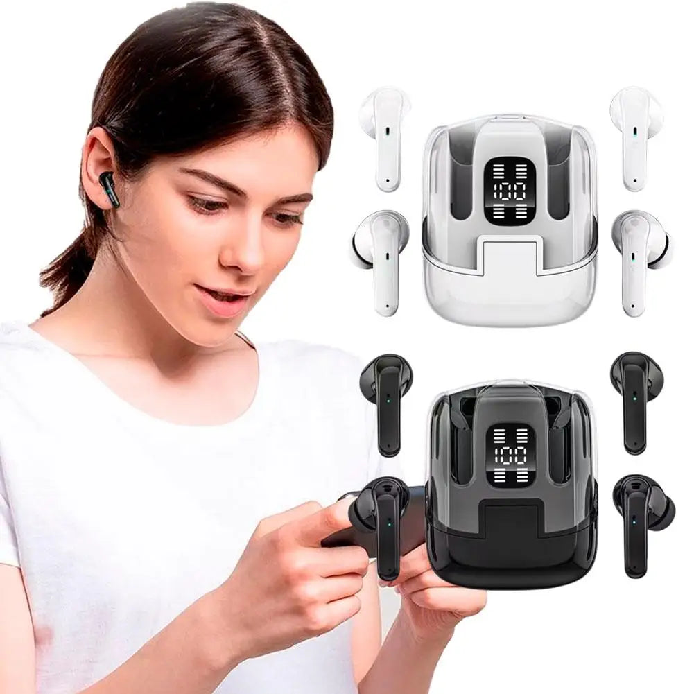 2 Pairs Wireless Earbuds Bluetooth 5.5 Ear Buds HiFi Bass Stereo Headphones With Noise Cancelling Earphones For Laptop Phones