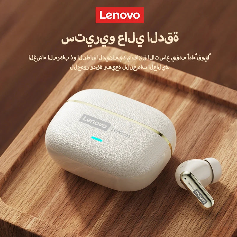 Lenovo LE208 TWS Bluetooth 6.0 Wireless Leather Earphones Stereo ENC Noise Cancelling Headphone 38ms Low Latency Gaming Headset