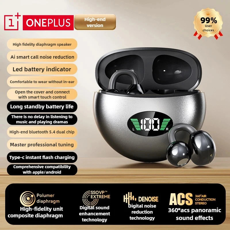 OnePlus Clip-on Earbuds Clip-on Wireless Earphones Bluetooth Premium Audio Bluetooth Premium Audio Sports Headphones Wtih Mic
