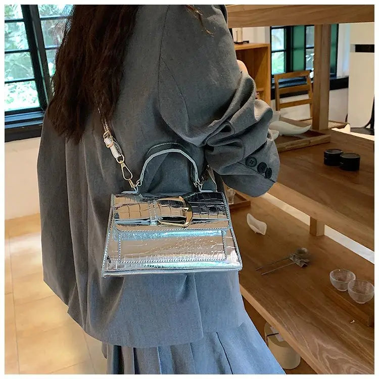 Women's Bag 2026 Fashion High-end Patent Leather Glossy Shoulder Small Square Bag Trendy Chic Handbag Crossbody Bags for Women