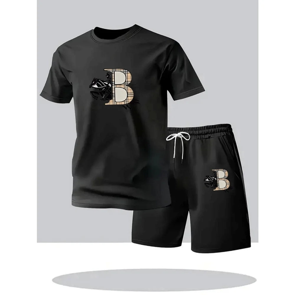 Men's Tracksuit Casual Quality 2026 Summer Daily Wear Single Piece Versatile sleeved T-shirt and Sports Short Outdoors Jogging
