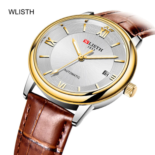 Mens Automatic Watches Luxury Men Dress Mechanical Watch Fashion Waterproo Wrist Automatic Watch Date Leather Strap
