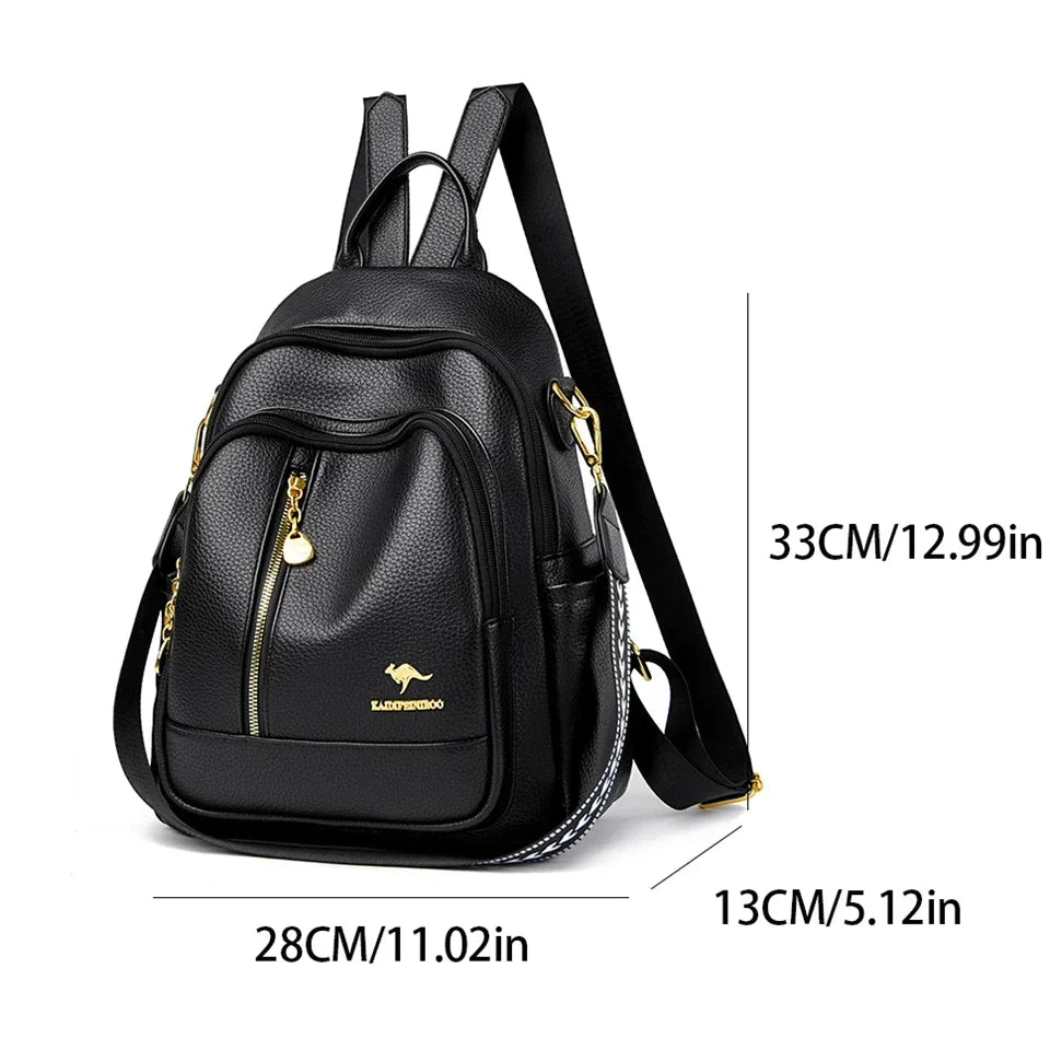 Genuine Original Leather Brands Backpack For Women Student School Bag Rucksack Luxury Design Back Pack Large Capacity Sac A Dos