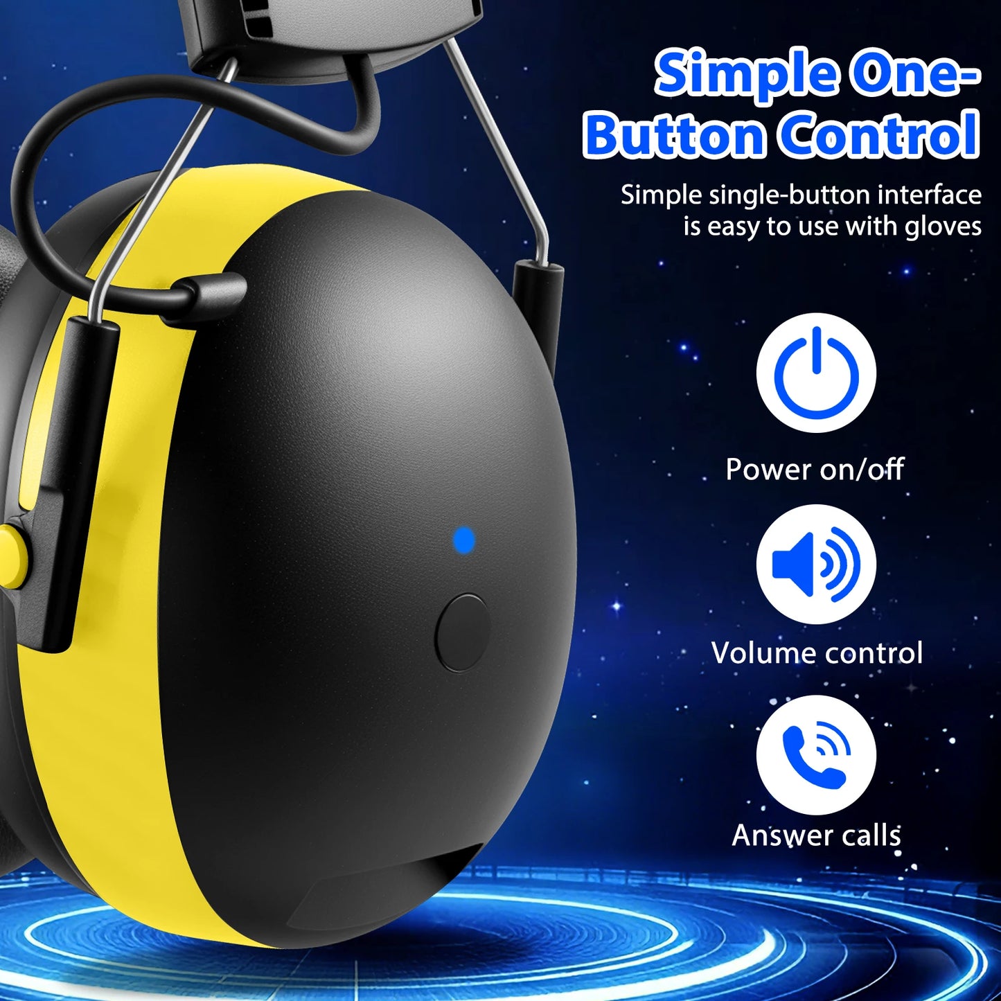 2026-NEW Electronic Headphone 6.0 Bluetooth Earmuffs Hearing Protection Headphones for Music Safety Noise Reduction Charging