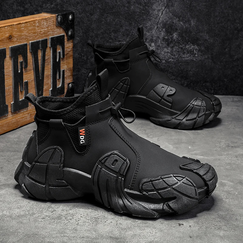 Men's new casual sports shoes breathable anti-slip wear-resistant high-top outdoor hiking walking men's shoes large size