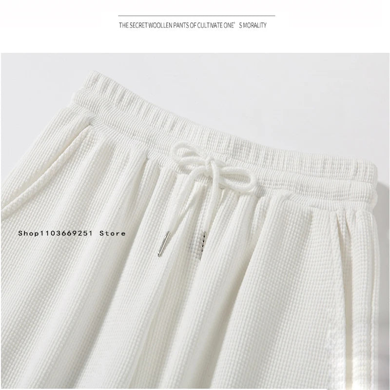 New Round Neck Running Set Long Sleeved Long Pants 2-piece Set Women's Waffle Sports Hoodie Top Men's Women's Fitness Sports Set