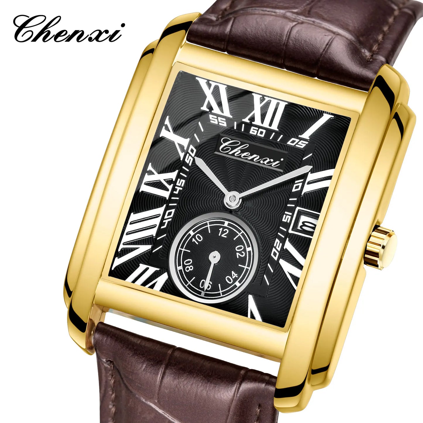 Top Business Luxury Brand Men's Watches High-end Square Dial Luminous Waterproof Running Seconds Men's Quartz Watch Original