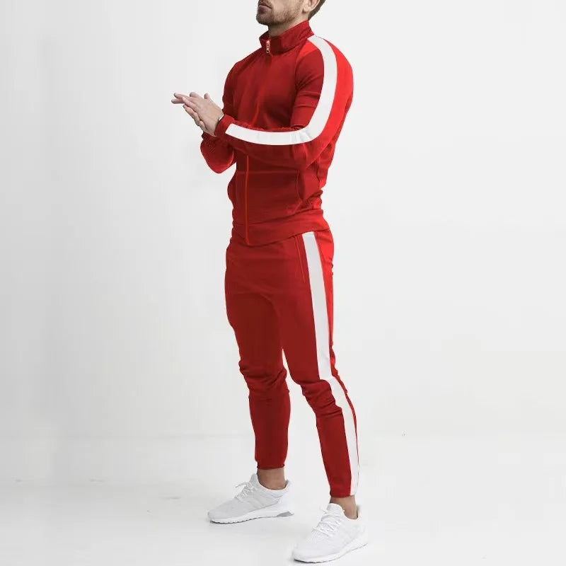Sport Suits for Men's Y2K Fashion Streetwear 2 Piece Set Autumn Winter Male Tracksuit Sets Zipper Stand Collar Jackets+Pant Sets