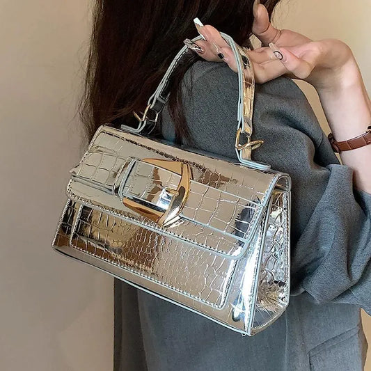 Women's Bag 2026 Fashion High-end Patent Leather Glossy Shoulder Small Square Bag Trendy Chic Handbag Crossbody Bags for Women