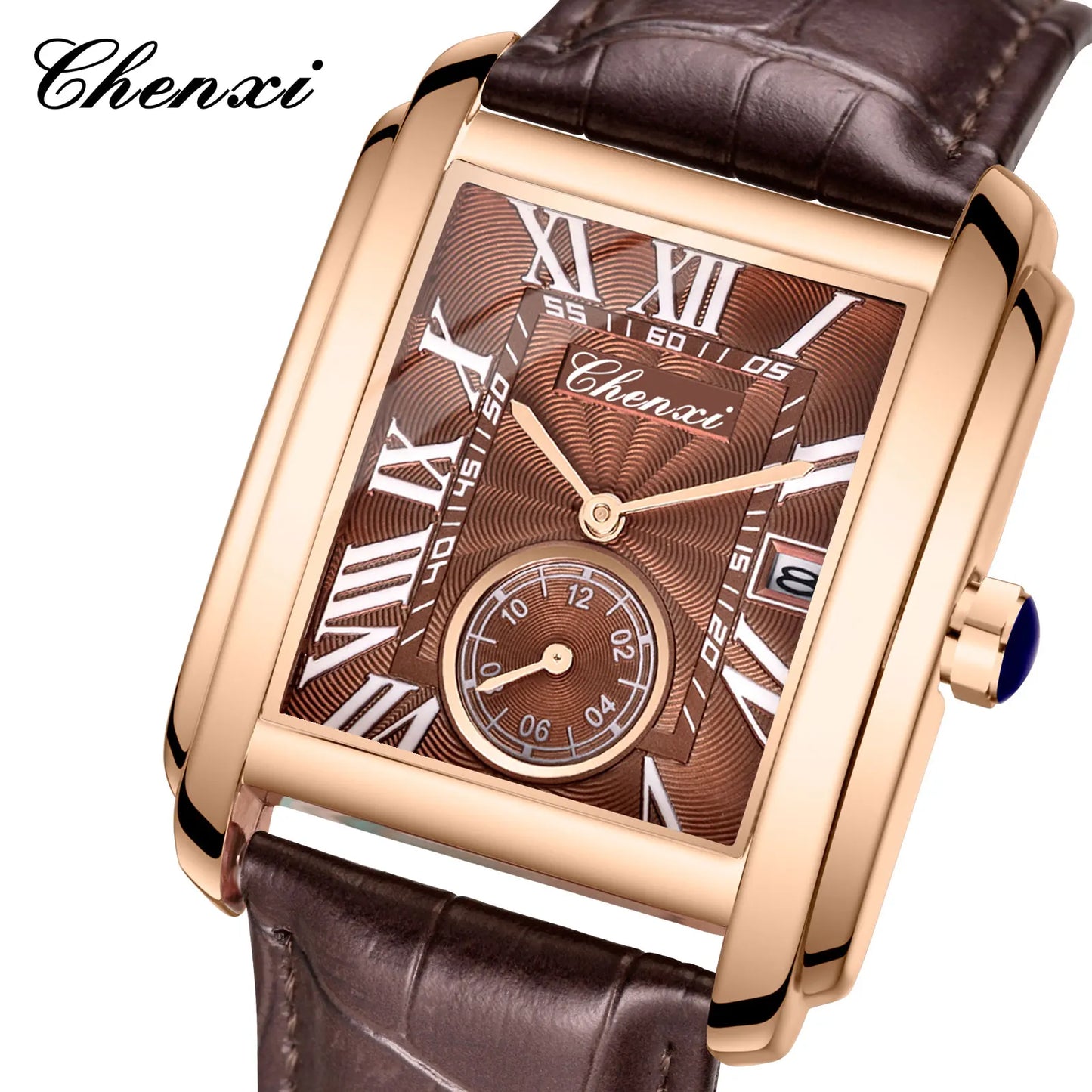 Top Business Luxury Brand Men's Watches High-end Square Dial Luminous Waterproof Running Seconds Men's Quartz Watch Original
