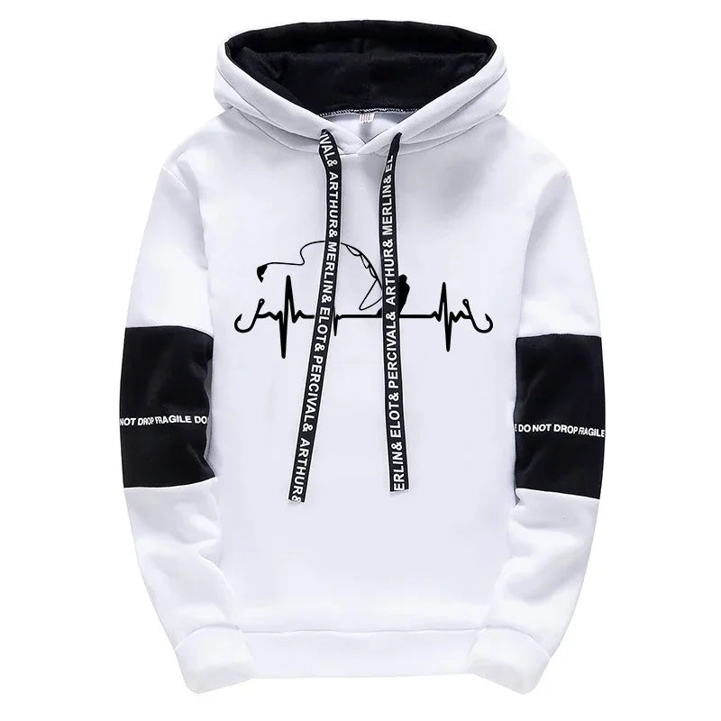 Mens Tracksuit Printed Casual Sweatshirts Sportswear Outdoors Gym Sports Jogging Mens Clothing Fashion Single Piece Hoodie Pants