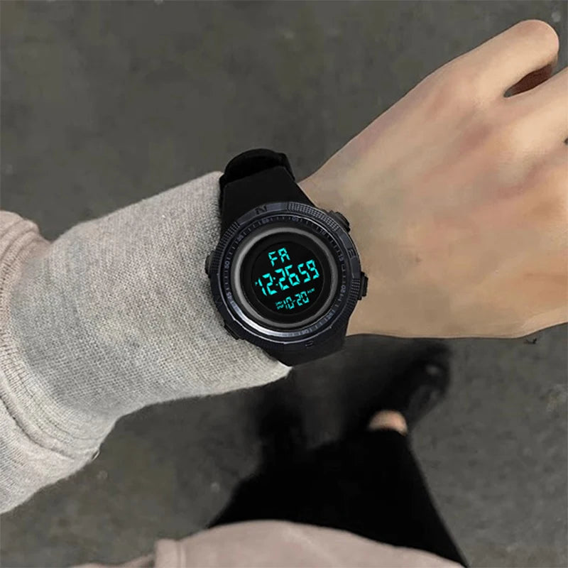 [2025 New Model] Men's and Women's Trendy Large Dial Electronic Watch |   Smart Timer + Alarm Clock Reminder + Dual Calendar + Lighting |   Versatile for Sports