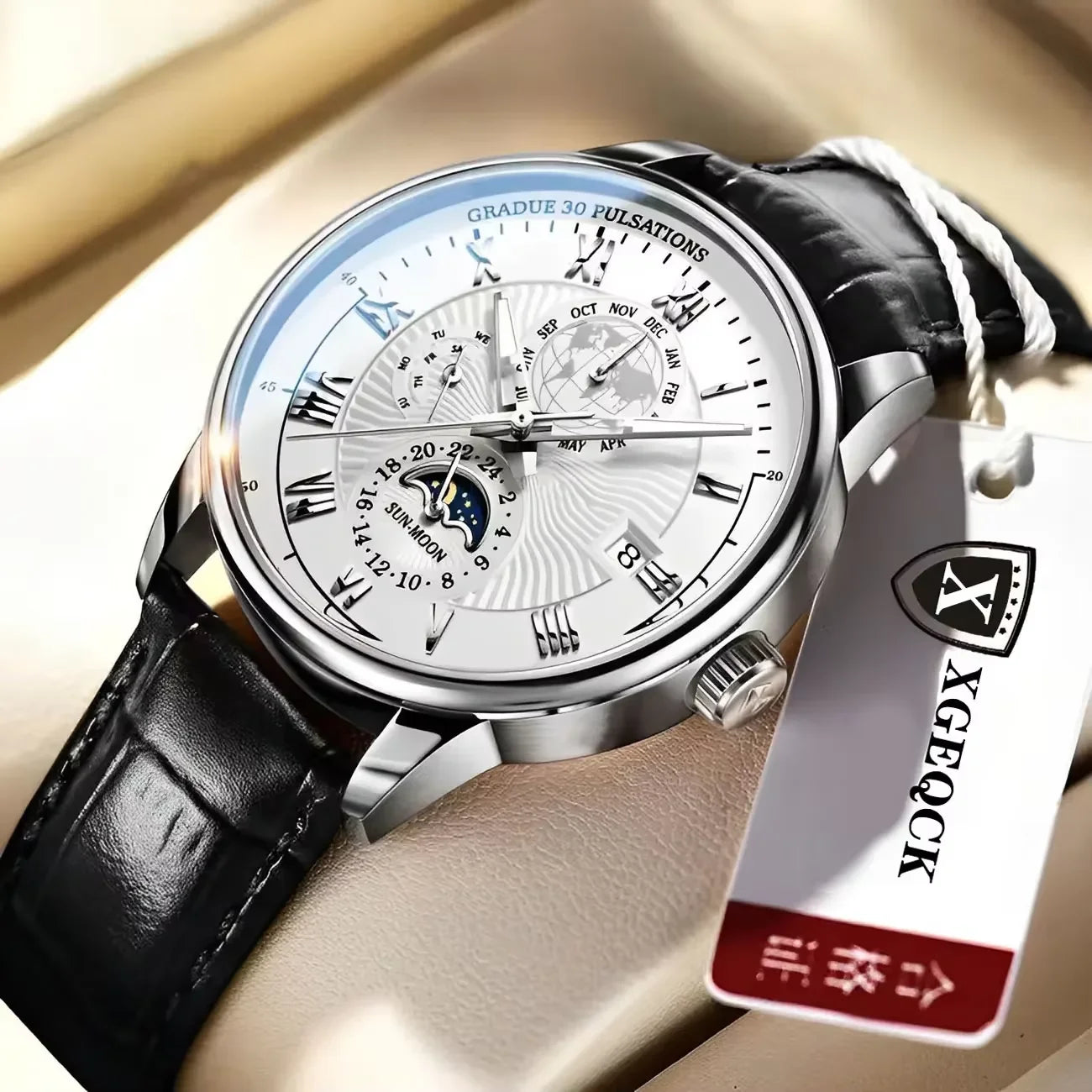 2024 Fashion Men Watch Fashion Top Luxury Sport Men's Wristwatch Waterproof Luminous Leather Date Quartz Watches Man Clock
