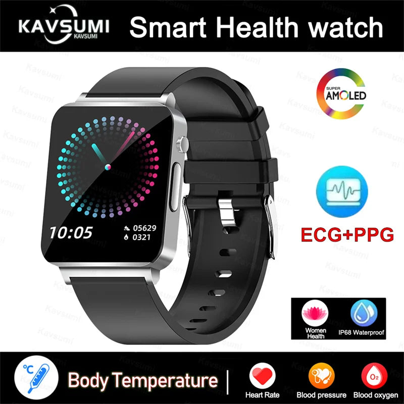2025 New Blood Lipids Smart Watch Men ECG+PPG Heart Rate Body Temperature Monitor Women Smartwatch Fitness Tracker Sport Watches