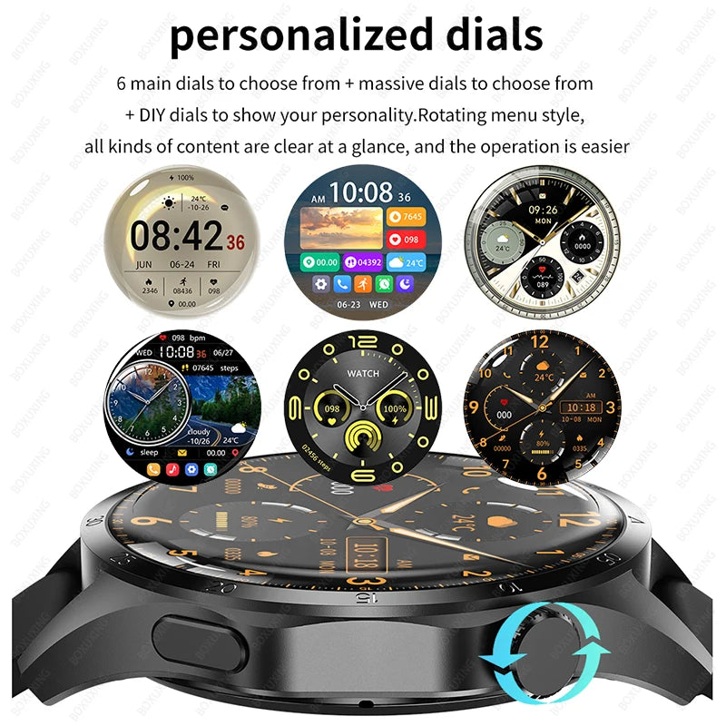 2026 New Smart Watch Men Watch 4 Pro AMOLED HD Screen Bluetooth Call Waterproof Smartwatch NFC Health Monitoring Watch GT4Pro+