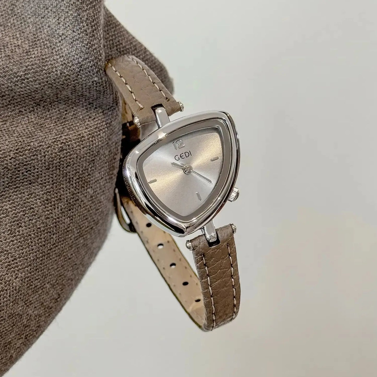 Fashionable Luxury Woman' Watch with Asymmetrical Design, Leather Strap, Small Dial, Quartz Movement - 2025 New Arrival