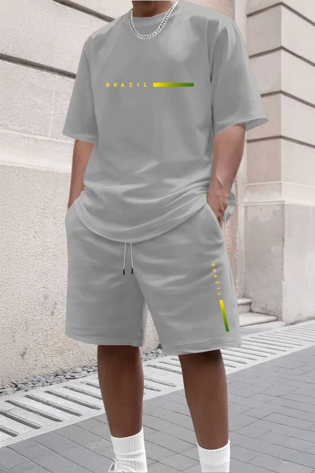 Men's Tracksuit 2 Piece O-neck Short Sleeve Shirt Shorts Set Men's Running Suit Plus Size T shirts Man Clothing Summer T-shirt