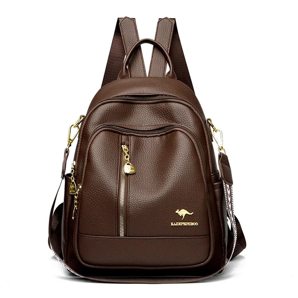 Genuine Original Leather Brands Backpack For Women Student School Bag Rucksack Luxury Design Back Pack Large Capacity Sac A Dos