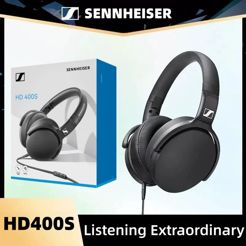Sennheiser HD400S Headphones Head Mounted Wired with Microphone, Low Bass Noise Reduction, Esports Games Closed Ear Pack