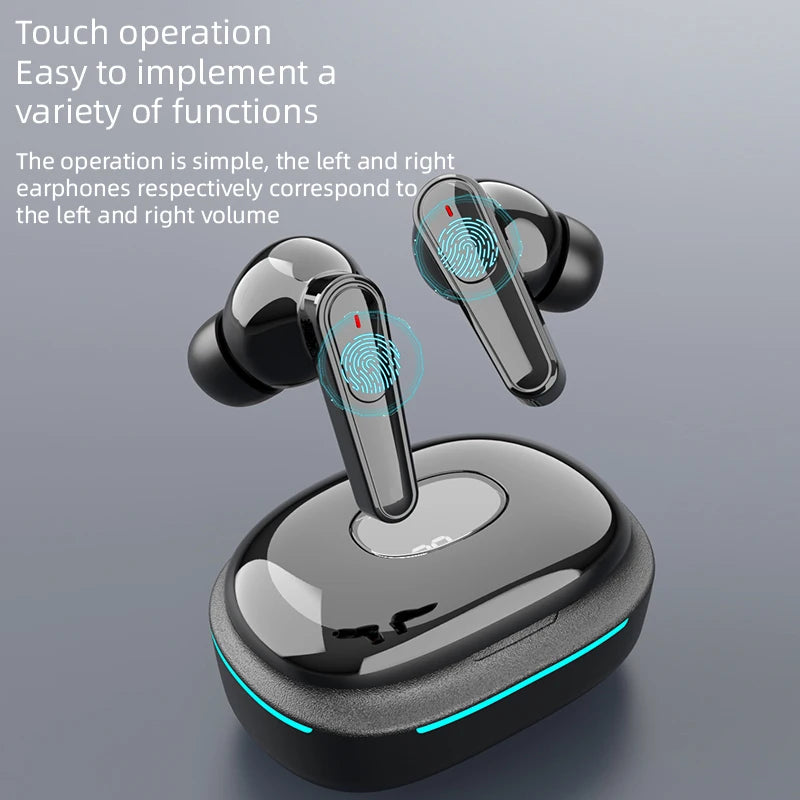 Plus70 ANC ENC Earbuds with LED Display Auto Pair Dual Microphone Touch Control HiFi Stereo Breathing Lights 200mAh