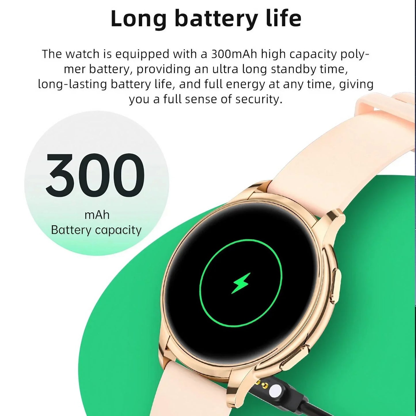Water Resistant Smartwatch for Women Heart Rate Monitor Sleep Tracker Bluetooth Call Receiving Compatible with Android and iOS