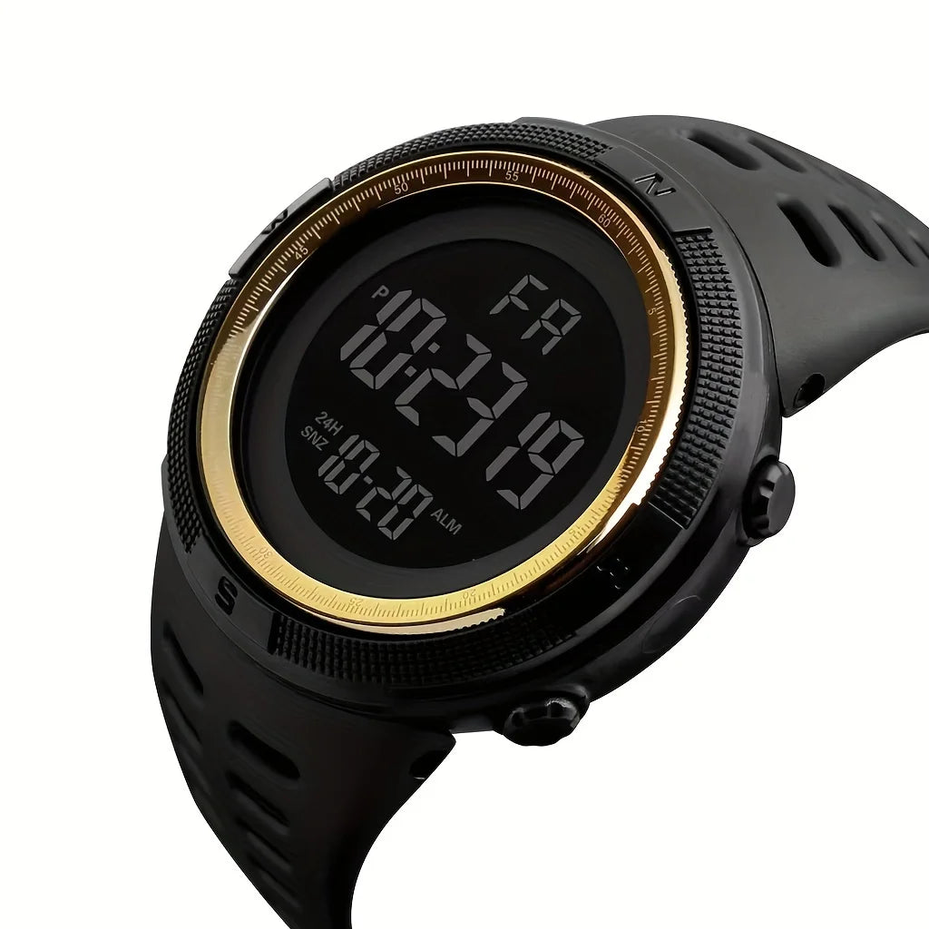 [2025 New Model] Men's and Women's Trendy Large Dial Electronic Watch |   Smart Timer + Alarm Clock Reminder + Dual Calendar + Lighting |   Versatile for Sports