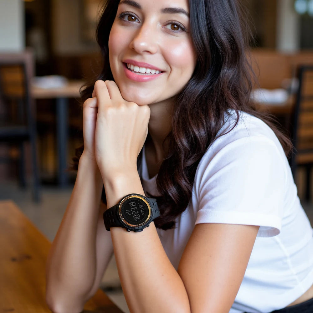 [2025 New Model] Men's and Women's Trendy Large Dial Electronic Watch |   Smart Timer + Alarm Clock Reminder + Dual Calendar + Lighting |   Versatile for Sports