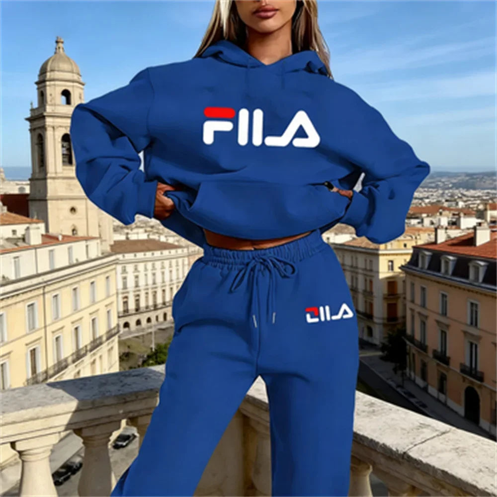 Women's Tracksuit Quality Two Piece Set for Women Fashion Jogging Sweatshirt Suit Drawstring Sports Daily Hooded