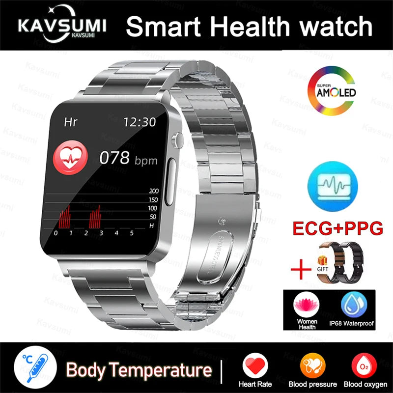 2025 New Blood Lipids Smart Watch Men ECG+PPG Heart Rate Body Temperature Monitor Women Smartwatch Fitness Tracker Sport Watches