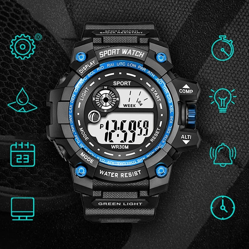 Digital Children's Watches Sport Wrist Watch Women Men Unisex Electronic Clock Fashion Wristwatch Boys Girls Gifts Montre Homme